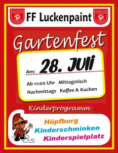 Gartenfest der Feuerwehr Luckenpaint am 28. Juli 2024 auf dem Sportplatz beim Schützenhaus.